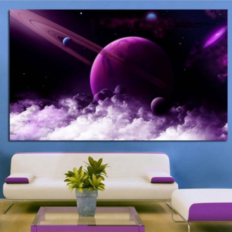 Πίνακας σε καμβά με διάστημα με τον πλανήτη Κρόνο
